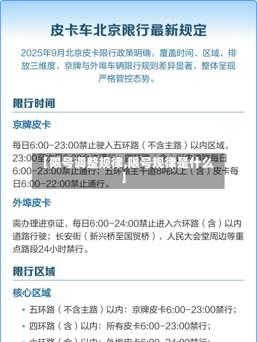 【限号调整规律,限号规律是什么】