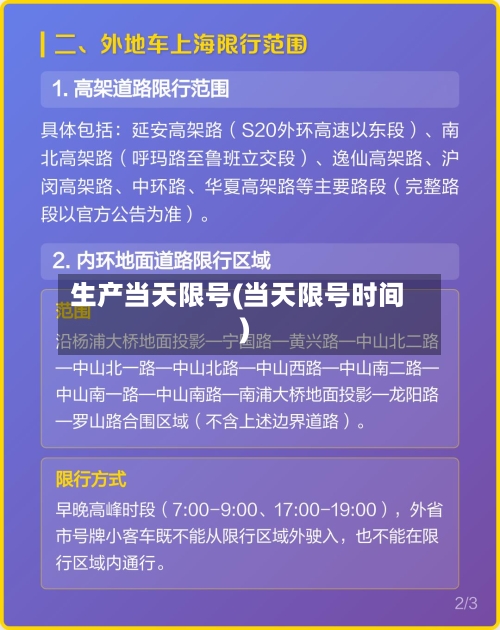生产当天限号(当天限号时间)-第2张图片