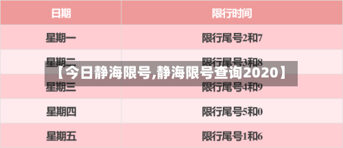 【今日静海限号,静海限号查询2020】-第3张图片