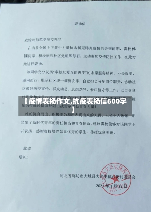 【疫情表扬作文,抗疫表扬信600字】